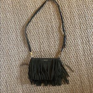Rebecca Minkoff Olive Green Suede Fringe Bag